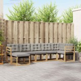 vidaXL Set de canapele de exterior cu pernă 7 pcs Alb și gri deschis 3389681