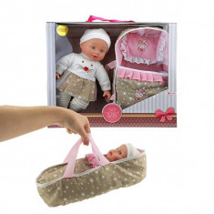 Papusa bebe Toi-Toys Lovely Baby 32 cm cu landou foto