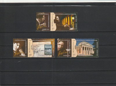 ROMANIA 2011 LP 1914 f FESTIVAL INTERNATIONAL GEORGE ENESCU SERIE CU VINIETA MNH foto
