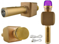 Microfon Karaoke fara fir, functie Wireless cu difuzor, redare mp3 si suport Bluetooth foto