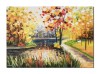 Tablou pictat manual, dormitor, living, Oaza de liniste, 70x50cm pictura ulei cutit, panza in, efect 3D, Magistral