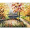 Tablou pictat manual, dormitor, living, Oaza de liniste, 70x50cm pictura ulei cutit, panza in, efect 3D, Magistral