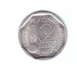Moneda Franta 2 francs/franci 1995 Louis Pasteur, stare foarte buna, curata