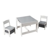 Set masuta si 2 scaune pentru copii , alb MDF,