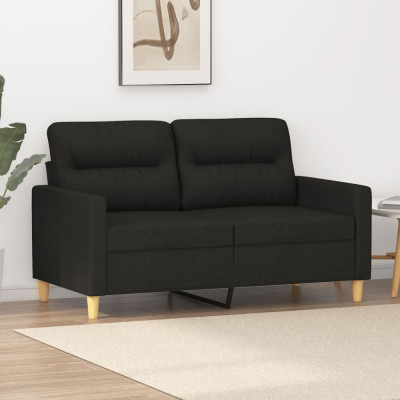 vidaXL Canapea cu 2 locuri, negru, 120 cm, material textil foto