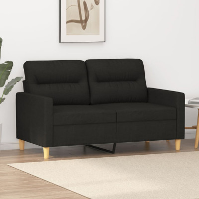 vidaXL Canapea cu 2 locuri, negru, 120 cm, material textil 359231 foto