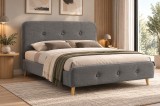 Pat Replay 160x200 cm Tapitat Stofa Dark Grey Somiera Inclusa (cod ML 1721)