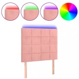 Cumpara ieftin Tablie de pat cu LED, roz, 80x5x118/128 cm, catifea