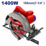 Fierastrau Circular Electric EMTOP ECSW1852, 230V, 1400W, 4800 RPM, Lama 185 mm, Unghi Taiere Reglabil 45&deg;/90&deg;, Adancime Taiere si Taiere Tesita Regla