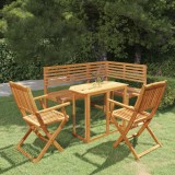 Set mobilier bistro, 4 piese, lemn masiv de acacia GartenMobel Dekor, vidaXL