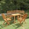 Set mobilier bistro, 4 piese, lemn masiv de acacia GartenMobel Dekor