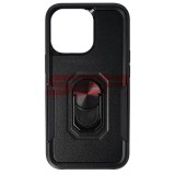 Husa iPhone 13 Pro, TPU+PC, Shockproof, Ring Stand, Negru