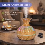 Cumpara ieftin SMARTECH Difuzor de ulei esential, aromaterapie, umidificator de aer, rezervor 300ML, cu iluminat LED