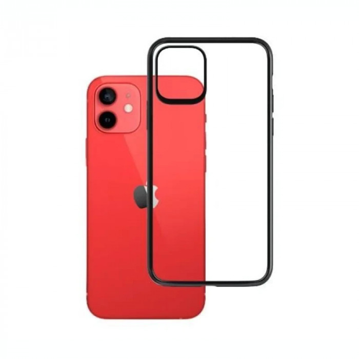 Husa Silicon Armor Transparenta 3MK pentru iPhone 12 Mini Negru