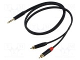 Cablu Jack 6,3mm la RCA x2 1,5m negru REDS MUSIC