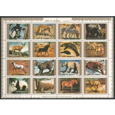 Umm Al Qiwain 1972 Mi 1370/85 bloc MNH - Animale rare (I)