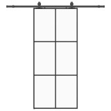 Cumpara ieftin Usa glisanta cu set de feronerie neagra 90x205 cm Sticla ESG