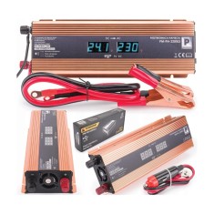 Convertor de tensiune auto, invertor tensiune LCD 24V 2200 W, Powermat