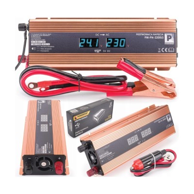 Convertor de tensiune auto, invertor tensiune LCD 24V 2200 W, Powermat foto