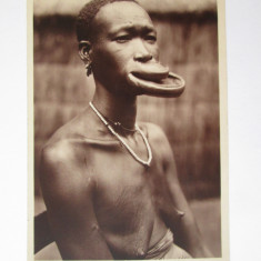 Carte postala foto franceza femeie africana cu tava din Ciad,necirculata anii 20