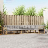 vidaXL Set de canapele de exterior cu pernă 6 pcs Alb și gri deschis 3388721