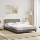 vidaXL Cadru de pat cu tăblie, gri taupe, 140x200 cm, textil