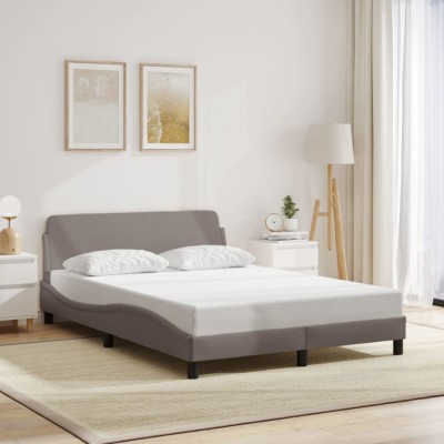 vidaXL Cadru de pat fără saltea, gri taupe, 140x200 cm, textil 373189 foto