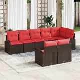 vidaXL Set de canapele pentru grădină Maro poliratan 3346094