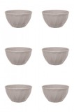 Set boluri, 6 piese, 300 ml, Plastic, Bej