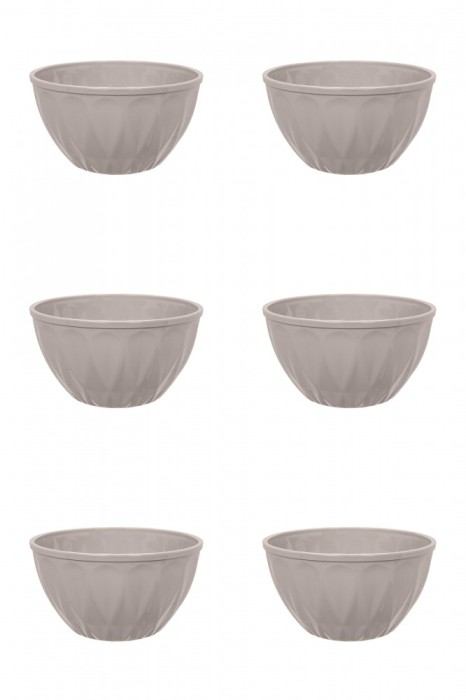 Set boluri, 6 piese, 300 ml, Plastic, Bej