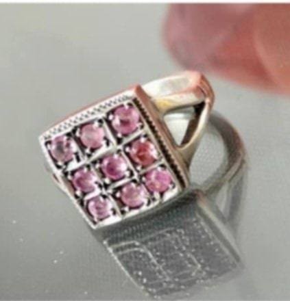Inel vintage argint cu safire violet