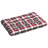 Pernă canapea paleți, model roșu carouri, 120x80x10 cm, vidaXL