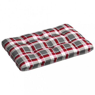 Pernă canapea paleți, model roșu carouri, 120x80x10 cm foto