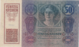 AUSTRIA UNGARIA 50 COROANE KRONEN 1914 XF