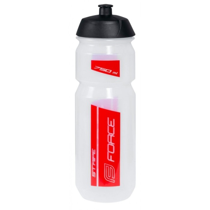 Bidon Force Stripe 0.75l transparent/rosu Ultimate FactoryBikes