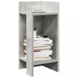 VidaXL Mese laterale 2 buc cu raft beton gri 25,5x27x60 cm