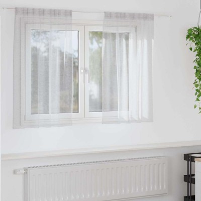 Perdele cu perdele 2 pcs Gri deschis 140 x 140 cm Poliester foto