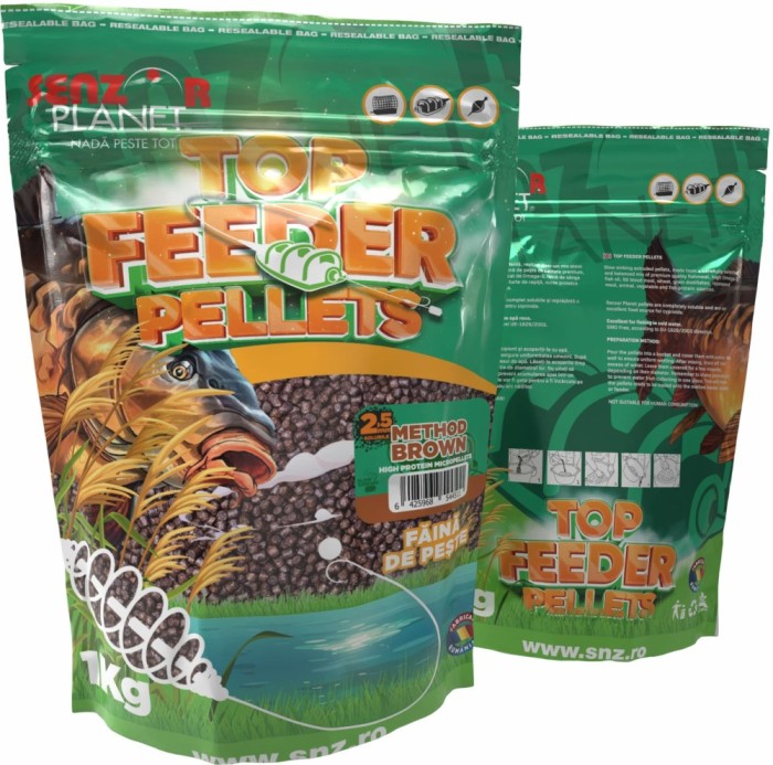 Top Feeder Senzor Pelletes, Method Brown, 2.5mm, 1kg