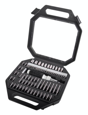 Set biti si tubulare cu maner T 81 piese CRV Basic foto