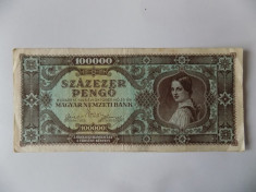 Bancnote Ungaria 100000 pengo 1945 foto