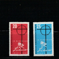 Germania DDR 1962-20 ani,Lidice,distrugerea,serie 2 valori,Mi.891-892