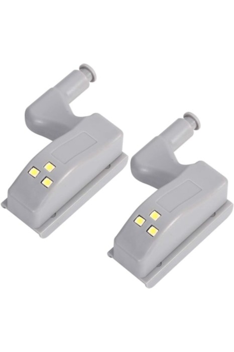 Set 2 Lampi LED cu Senzor Inteligent pentru Balamale Bucatarie, Dulap, Noptiere, 3 LED-uri, 12V, Bat