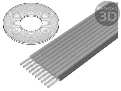 Cablu Bandă 1,27mm Cu 10x26AWG Gri 100FT foto
