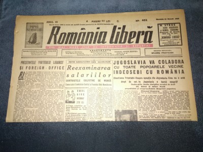 ZIAR ROMANIA LIBERA 24 NOIEMBRIE 1945 foto