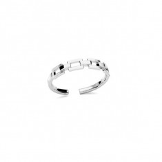 Inel Linked Chain Ring din argint 925 placat cu platina, reglabil foto