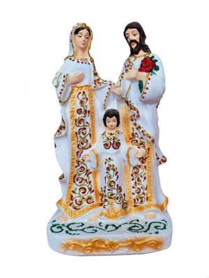 Statueta decorativa, Familia lui Isus Hristos, Multicolor, 31 cm, DVR0221-4G foto