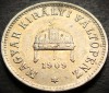 Moneda istorica 10 FILLER- AUSTRO-UNGARIA, anul 1909 * cod 4152, Europa