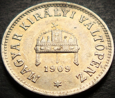 Moneda istorica 10 FILLER- AUSTRO-UNGARIA, anul 1909 * cod 4152 foto