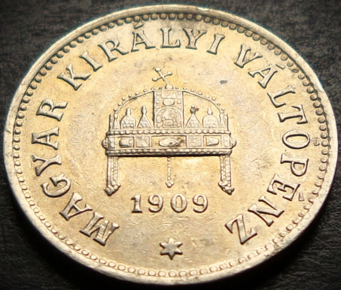 Moneda istorica 10 FILLER- AUSTRO-UNGARIA, anul 1909 * cod 4152