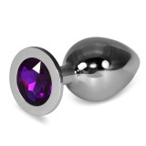 Rosebud Classic Metal Plug L Purple - Butt Plug Elegant din Metal, 10 cm, Orion